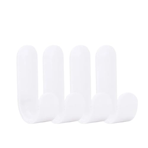 Garderobenhaken 4PCS/1PC Wohnkultur Schlüssel Halter Handtuch Haken Kunststoff Tür Kleiderbügel Selbstklebende Wand Aufhänger Hut Racks schlüssel Aufhänger Wand Veranstalter Kleiderhaken(Weiß)