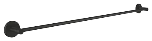 GROHE Start Cube, Badetuchhalter (für 2 Handtücher, 85cm breit (Bohrabstand 80cm), verdeckte Befestigung, zum Kleben oder Bohren), matt schwarz, 411872430