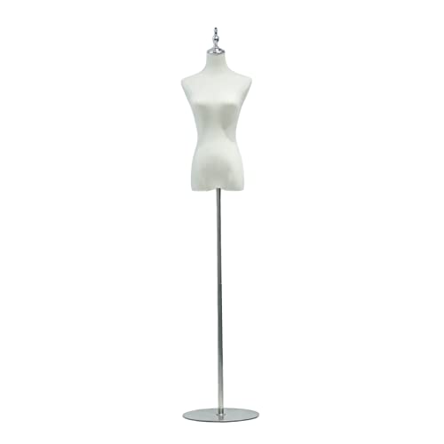 RALIRA Weiblicher Mannequin-Torso-Körper, Bekleidungsgeschäft, halber Körper, Modell-Requisiten, Puppen für Hochzeitskleider, Kleiderständer, verstellbare Metallbasis, 3 Stile
