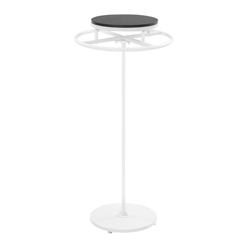 Cutycaty Metall Rund Drehbar Kleiderständer 360°-Rotation Konfektions Rundständer, Multifunktional Garderobenständer, Ringständer Gestell, Rundständer Ring 60 cm (Weiß)