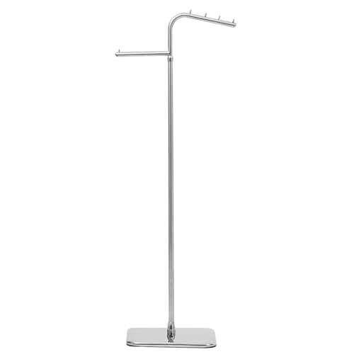 Kleiderständer Kleiderständer Edelstahl Silber für Einzelhandel oder Heimbüro, Kleiderständer höhenverstellbar 145 ~ 210 cm, freistehender Kleiderständer wenig
