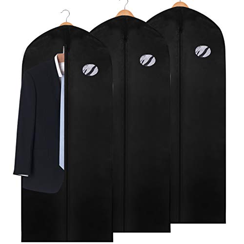 EINFEBEN 3 Stück Kleidersack Anzug 150 x 60cm Anzugtasche Kleidersäcke Kleiderhülle Anzugsack Abendkleid Brautkleid Mäntel Hemden Mottenschutz Wasserdicht