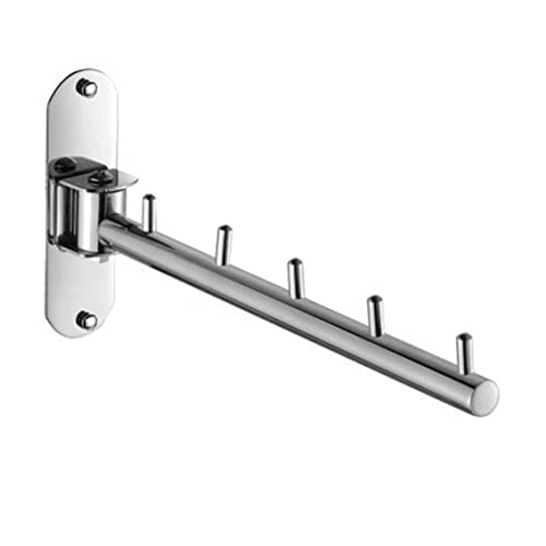 Pineeseatile Wandkleiderbügelklappkleidung Haken 304 Edelstahl Schwingende Wandmontage Kleiderbügel Silber