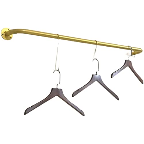 ZYQYMX Goldene Metallmantel Hängestange Wandmontage 80/100 / 120Cm Kleidungsrang Gewerbe Kleidung Rack Für Bekleidungsgeschäft Home, Edelstahl Fertig/120 cm