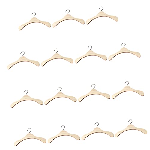 MAGICLULU 15 Stück Puppen-Kleiderbügel Holz-Kleiderständer Mini-Kleiderständer Mini-Puppen-Kleiderbügel Haustier-Kleiderbügel Kleine Kleiderbügel Puppen-Kleiderbügel