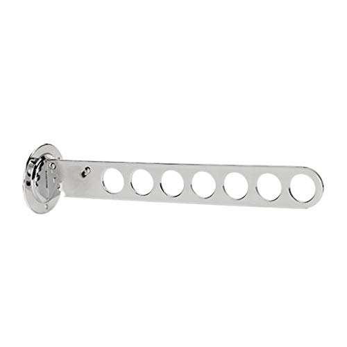 Klappbar Wandkleiderhaken, Wand Kleiderständer Klappbar, Kleiderlüfter Balkon Wandmontage Klappbar Edelstahl Klappbar Kleiderständer für Kleidung Wand Waschküche Kleiderstange Garderobenstange, Silber