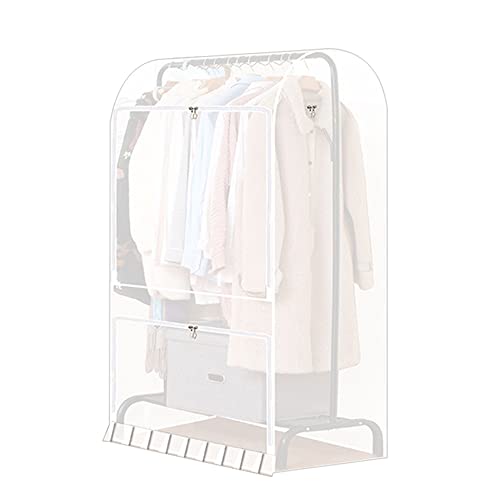 Transparente Kleiderständer-Abdeckung, staubdicht, Kleiderständer-Abdeckung, industrielles Rohr, Z-Basis, Kleiderständer, strapazierfähig, stabil, quadratisch, Kleiderständer-Abdeckung