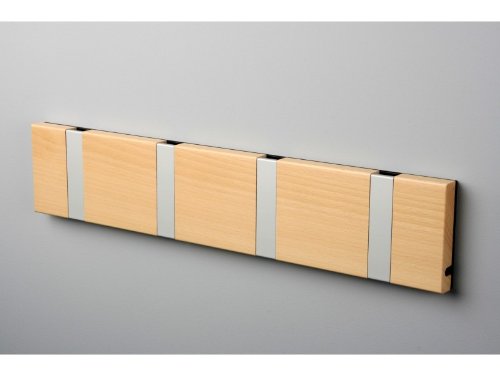 LoCa Garderobe Knax 4 Buche (Haken klappbar Alu) Garderoben-Leiste Kleiderhaken Flur modern Garderobenpaneel