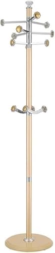 ELzEy Garderobenständer aus Edelstahl, Kleiderständer, 39 cm x 185 cm, bodenstehend, Garderobenregal, Handtasche, 14 Haken