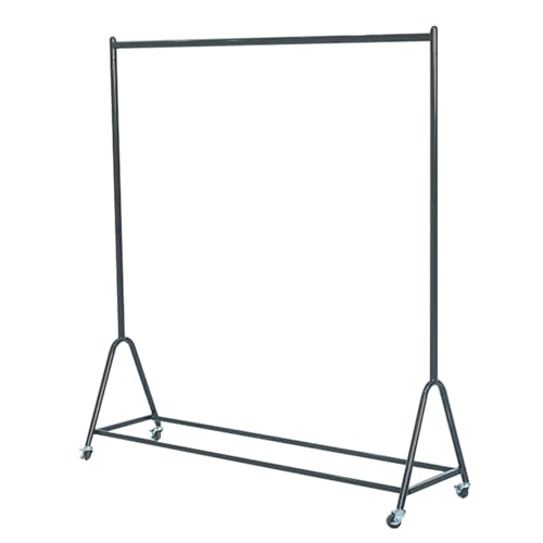 Generisch Rollbarer Kleiderständer aus Industrierohr mit Rädern, Kleiderorganizer aus Metall mit oberer Stange und Ablage, robuste 79 kg Tragkraft für Schlafzimmer und Waschküche