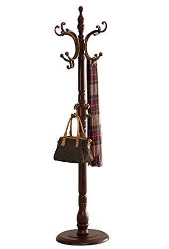 RUTAVM Garderobenständer Garderobenständer Aus Holz, Freistehend, Holzbaum, Kleiderbügel, Ausstellungshalle, Baum Mit 8 Haken Für Kleidung, Hüte Und Taschen Kleiderständer