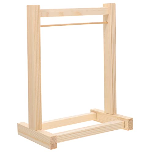 PATKAW Mini-Puppen-Kleiderständer Anzieh-Aufbewahrung Mini-Kleiderbügel Aus Holz 20 cm Mini-Kleiderbügel Miniatur-Modell-Dekoration Mini-Puppenmöbel-Zubehör Für Puppenhausbedarf