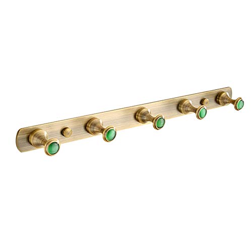 VetEur Garderobenständer, Hutständer, Kleiderständer, Garderobenhaken Aus Messing, Rustikale Wandgarderobe Zum Einhängen, Für Eingangsbereich, Küche, Badezimmer, Schlafzimmer/Gold/5Hooks