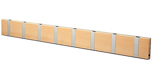 LoCa Garderobe Knax 8 Buche (Haken klappbar Alu) Garderoben-Leiste Kleiderhaken Flur modern Garderobenpaneel