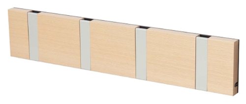 LoCa Garderobe Knax 4 Buche geölt (Haken klappbar Alu) Garderoben-Leiste Kleiderhaken Flur modern Garderobenpaneel