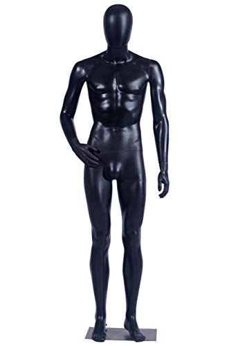 Eurohandisplay männliche Schaufensterpuppe MC-1Black matt schwarz Arme und Kopf 360 Grad drehbar Schaufensterpuppe Male Mannequin