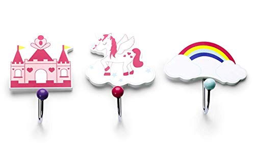 Mousehouse Gifts - Kinder Kleiderhaken-Set - Einhorn - Holz - 3 Stück