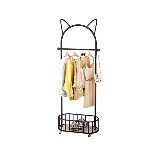 Garderobenständer Kleider-Hutständer, hängender Kleiderständer mit Rollen, abnehmbarer Boden, Kleider-Hutständer, Zuhause, Wohnzimmer, Schlafzimmer, Aufbewahrung, moderne, einfache Kleidung, Hutstände