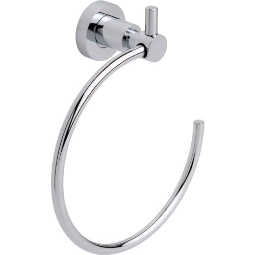 tesa LOXX Handtuchring, verchromt - Handtuchhalter-Ring oval - zur Wandbefestigung ohne Bohren, inkl. Klebelösung - 185mm x 210mm x 76mm