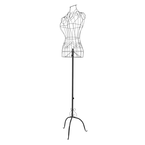 MEHOOSPVN Metall Schneiderpuppe Bella Donna Vintage Kleiderpuppe - Ideal Als Weibliche Schaufensterpuppe Oder Kleiderständer Weiblich Kleiderständer Kostümbild Höhenverstellbare für Boutiquen Schwarz