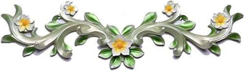 KRIVS Garderobenleiste, Wandgarderobenhaken, Geweih, Kunstharz, Blumen-Kleiderhaken, Wandgarderobe mit 8 Haken, Wanddekoration, Schlüsselhut, Kleiderständer for Mantel Kleiderhaken (Color : A)