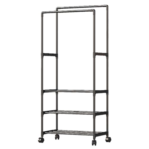 Robuster Kleiderständer - Kleiderständer, Kleiderständer | Kleiderständer Mit Doppelstangen Auf n | Doppelstangen-Kleiderbügelständer Mit Rollen | Rollbarer Kleider-Organizer Für Mäntel, Hemden U