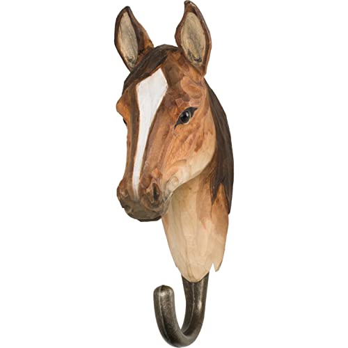 WILDLIFEGARDEN Wildlife Garden WG513 Haken Arabisches Vollblut - Handgeschnitzte Tierhaken aus Holz und Metall - die Haustiersammlung