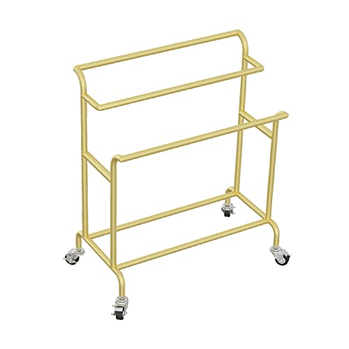 Kleiderständer, Bodenstehender Kleiderständer, zweipolige Kleiderstange, großer Platz/Starke Kapazität, geeignet für Hotels/Familie/Gold/100 * 155 cm (Gold 100 * 155 cm)