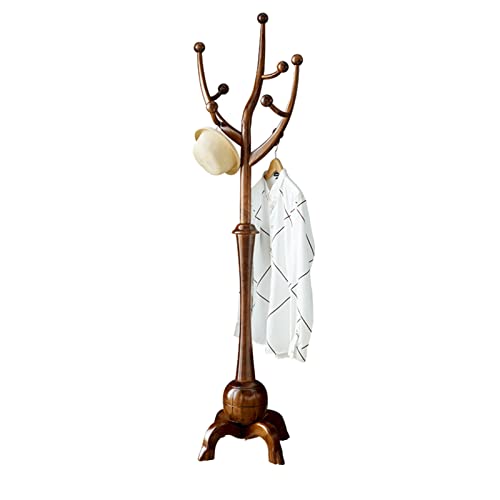 PTTRNS Kleiderablage Alle Holz hängenden Kleiderständer Wohnzimmer kleine Haushaltsgarderobe Bodenbelag Home Tree Kleiderständer Garderobenständer (Color : E)