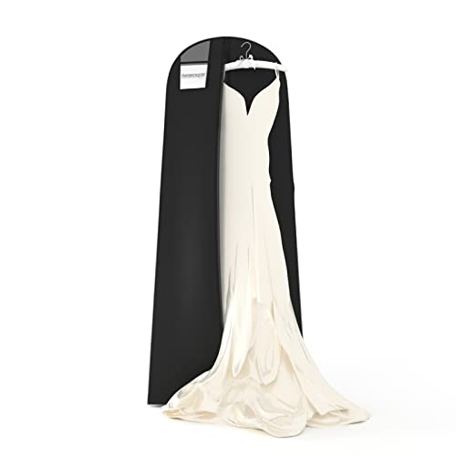 Hangerworld Extra breiter atmungsaktiver Kleidersack/Kleiderschutzhülle aus hochwertigem Vliesstoff, Maße ca. 183 cm x 66 cm, in Schwarz, ideal für Hochzeitskleider, Brautkleider, Abendkleider und andere lange Kleidungsstücke