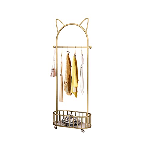 Garderobenständer freistehend Kleider-Hutständer, hängender Kleiderständer mit Rollen, abnehmbarer Boden, Kleider-Hutständer, Zuhause, Wohnzimmer, Schlafzimmer, Aufbewahrung, moderne, einfache Kleidun