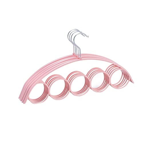 TJLSS Schal Schal Aufhänger Gürtelbindung 5 Ringständer Lagerregalhaken Anzeigenbügel (Color : Roze, Size : 41 * 23cm)