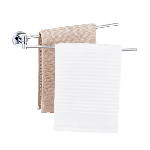 Aktines Doppel Handtuchhalter Bad Handtuchstange 40cm Handtuchständer, Zweiarmig Bad Handtuchhaltern Wandmontage Edelstahl Poliert Verchromt