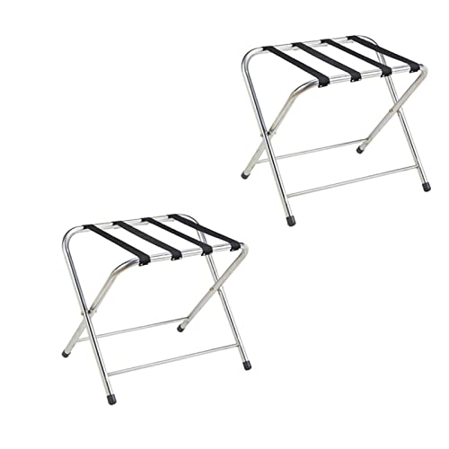SOFPGKMFVN Kofferständer für Gästezimmer – 2er-Pack Gepäckträger, Edelstahl-Gepäckhalter, Gepäckregal-Organizer, Schuhregal, Gepäckaufbewahrungsregal für Hotel, Zuhause, Gästezimmer