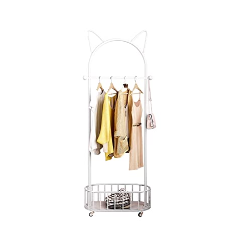 Kleiderständer Kleider-Hutständer, hängender Kleiderständer mit Rollen, abnehmbarer Boden, Kleider-Hutständer, Zuhause, Wohnzimmer, Schlafzimmer, Aufbewahrung, moderne, einfache Kleidung, Hutständer G