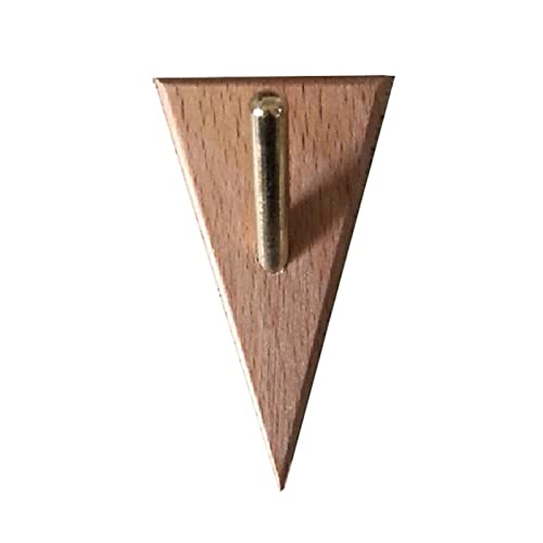 Wandgarderobe Dreiecksform Messing Massivholz Haken Mehrzweck-Schlüsselhalter Dekoration Wandgarderobe Tür Kleideraufbewahrung Home Organizer Garderobenständer (Color : Beech V)