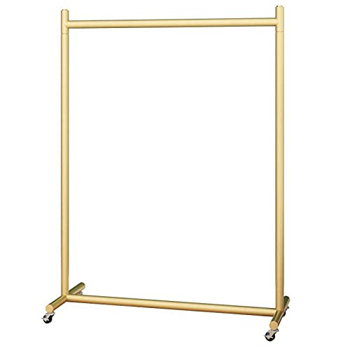 Robuster rollbarer Kleiderständer, 28 mm dick, Metall, mobiler Kleiderbügel, trägt bis zu 90 kg, stilvolles Gold-Finish, 80 cm breit, perfekt für Zuhause oder Einzelhandel