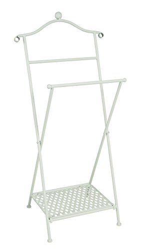 HAKU Möbel Herrendiener, Metall, weiß gekälkt, B 46 x T 35 x H 98 cm