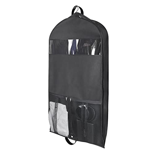 Syeeiex Kleidersack mit Reißverschluss, Atmungsaktive Anzugtasche Kleidersäcke mit Transparentem Fenster Staubdicht für Aufbewahrung Reisen von Anzüge, Jacke, Hemd, Kleider, 1 Stück