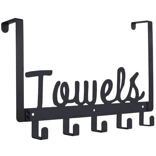 Beatifufu Handtuchhaken Tür Handtücher Badezimmer handtuchregal handtuchhalter handtüchhalter handtuchständer towel rail Huthaken für den Haushalt Kleiderhaken für den Haushalt Metall Black