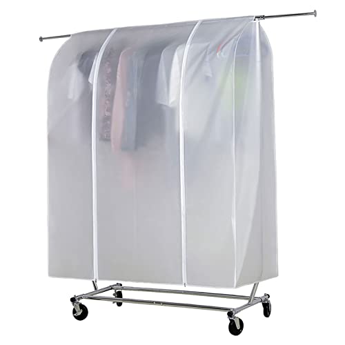 HLC Kleiderständer mit Abdeckung Kleiderstange mit Abdeckung Staubschutz für Kleiderbügel Schutzhülle für Kleiderständer Wasserdicht Transluzent mit Reissverschlüsse kleidersack 150 x 133 x 55 CM