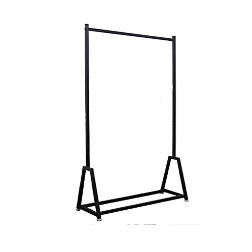 Home Stilvolle und Einfache Schmiedeeisen Support Garderobe, Schwarz Schwere Kleiderstange Herrenbekleidungsgeschäft Cool Style Kleidung Display Stand Antike Horizontale Bar Kleiderbügel Garderoben,