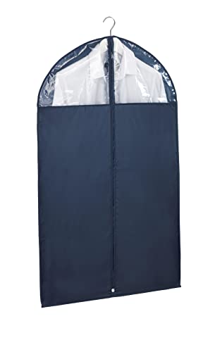 WENKO Kleidersack Business 100 x 60 cm - Kleiderhülle, sicherer Schutz, Aufbewahrung für Anzüge und Kleider, Polyester, 60 x 100 cm, Dunkelblau