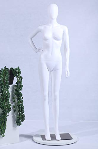 EurotonDisplay FC-4White weiß weibliche Schaufensterpuppe beweglich matt weiß (weibliche FC-4W)