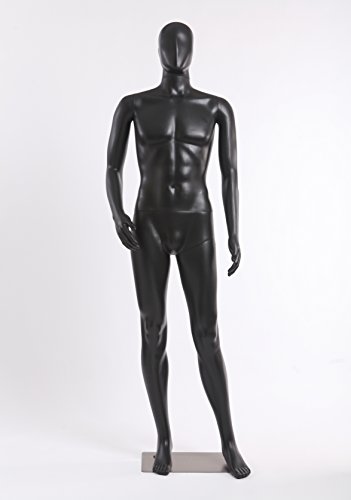 EurotonDisplay männliche Schaufensterpuppe schwarz MC-1Black beweglich matt schwarz Schaufensterpuppen Mannequin Black Mann