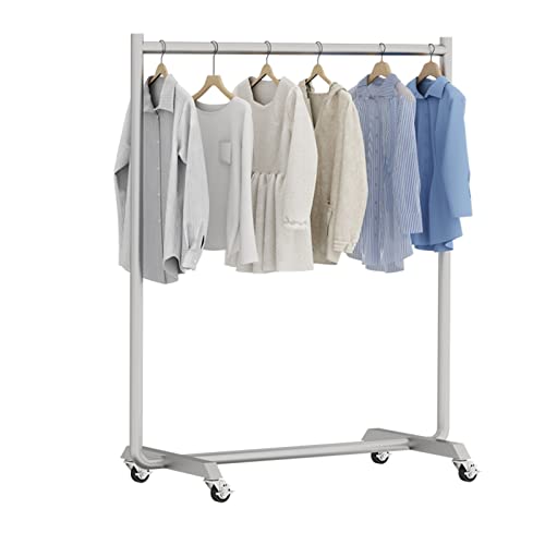 Garderobenständer Einzelstange Edelstahl Kleiderständer Bodenstehende Schlafzimmergarderobe Multifunktionaler beweglicher Bekleidungsgeschäft-Präsentationsständer / Einfarbig / 120X40X155Cm It's so