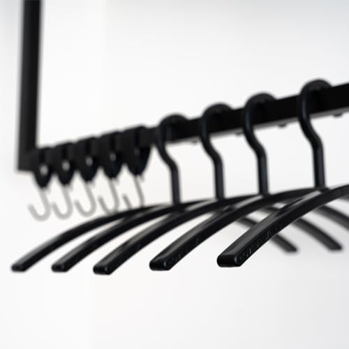 HOME DELUXE - Kleiderbügel Rack - 10er Set, Schwarz, 47 x 2 x 18 cm, Kunststoff I Kleiderbügel-Set Garderobe Kleideraufhänger