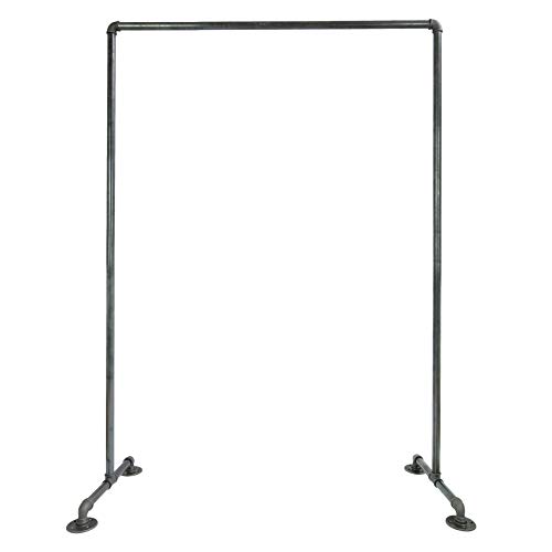 Natural Goods Berlin 1x Kleiderständer Pipe GARD Stand | Temperguss Garderobe freistehend stabil Industrial Vintage schwarz Kleiderstange mobil | Wasserrohre Fitting DIY (B110cm * H150cm)