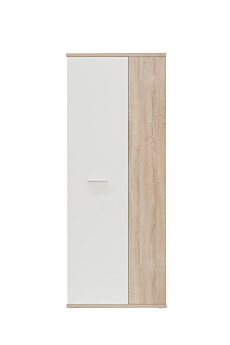 FORTE Net106 Mehrzweckschrank, Holz, sonoma eiche + weiß, 68.90 x 34.79 x 179.1 cm