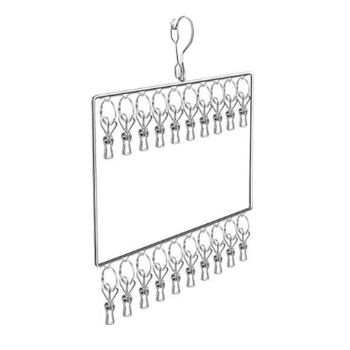 Aiwjeakh Multi-Clip-Kleiderbügel Aus Edelstahl, Winddicht, Platzsparend, Schwert-Kleiderbügel, Multifunktionaler Unterwäsche-Kleiderbügel